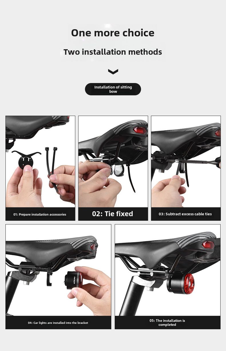 Bike taillight Mountain road car intelligent sensor brake light night riding US B Charging warning light_voghion.com