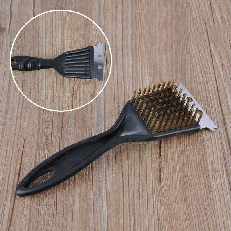 Cepillo de acero inoxidable para parrilla de barbacoa, cerdas de alambre, cepillos de limpieza para barbacoa, herramienta de cocina duradera, kit de gas para barbacoa al aire libre para el hogar_voghion.com