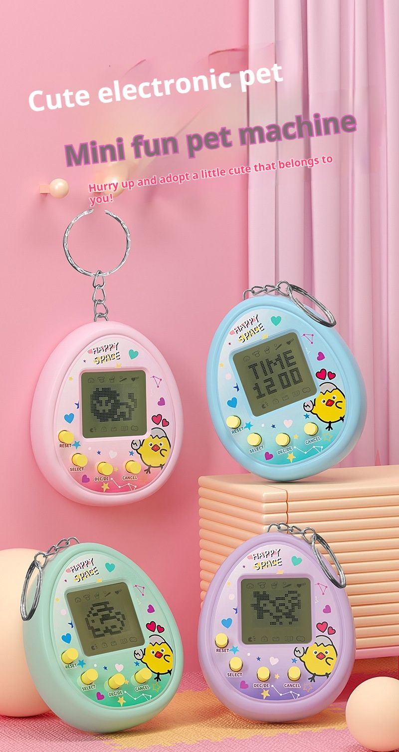 Toy Electronic Pet New Keychain Pendant Nostalgic Animal Breeding Game Machine_voghion.com