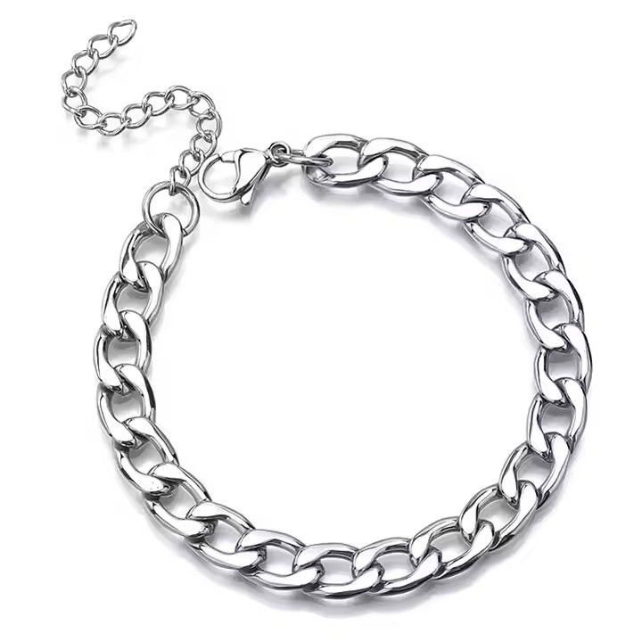Super Texture Smooth Cuban Men's Hip-Hop Trendy Stainless Titanium Steel Bracelet New Style_voghion.com