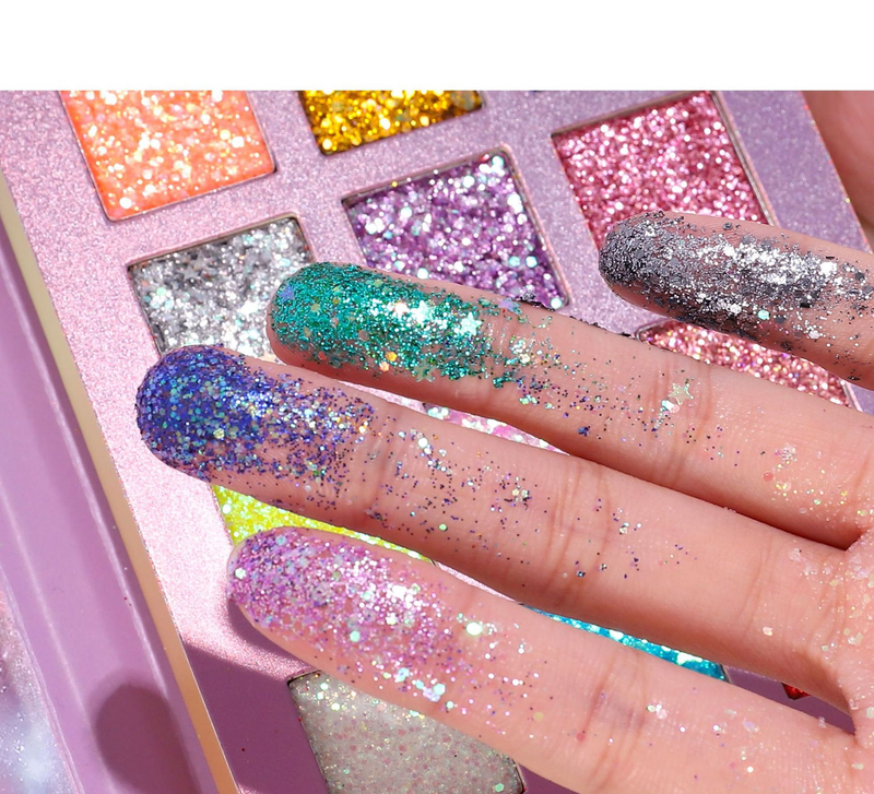 HANDAIYAN 15-Color Eyeshadow Palette - Euro-American Style, Large Glitter, Ultra-Shimmer, Perfect For Club & Night Out_voghion.com