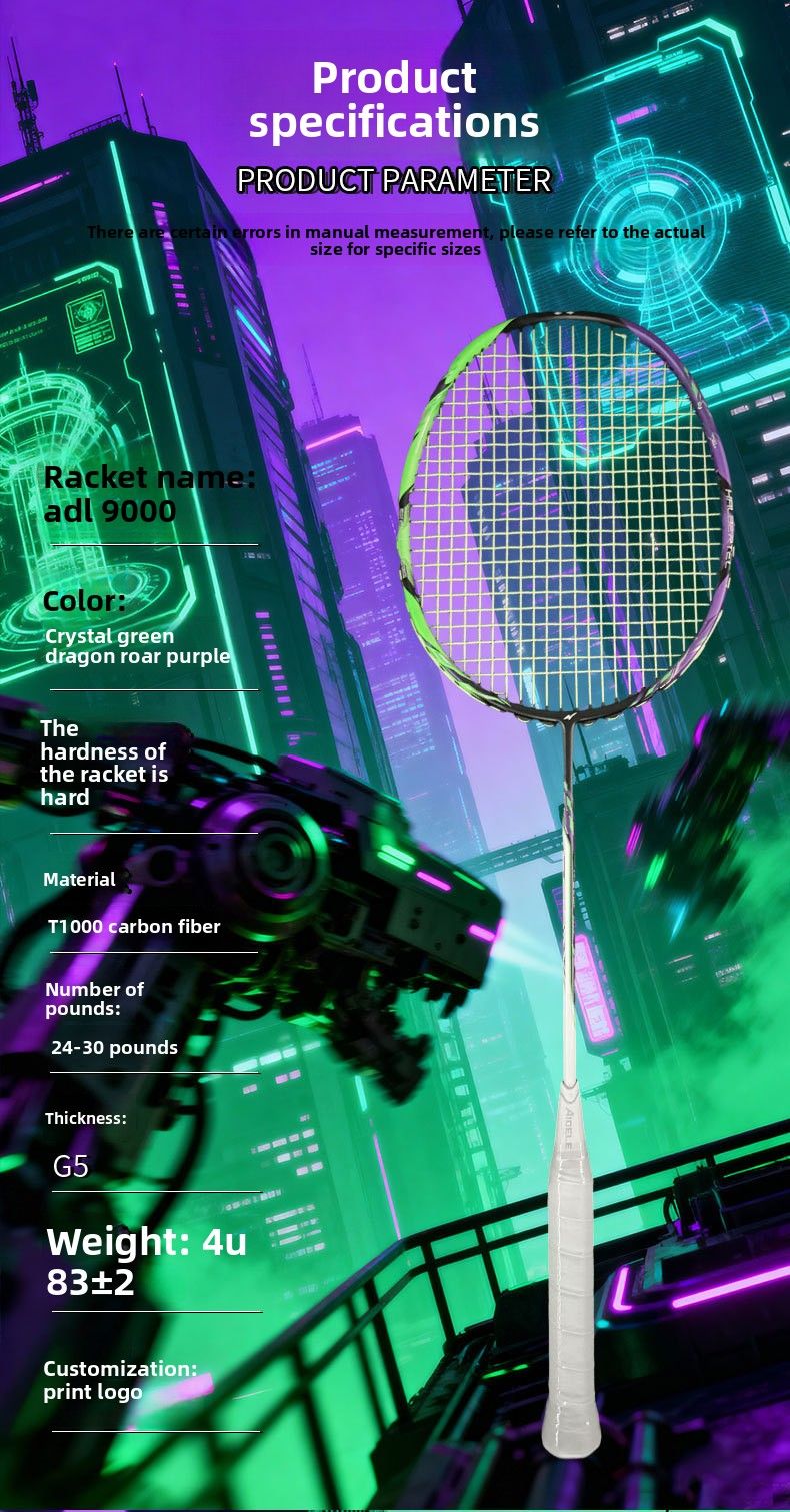 Hot Selling 9000 War Halberd Control Type Badminton High Poundage Competition Professional Single Racket_voghion.com