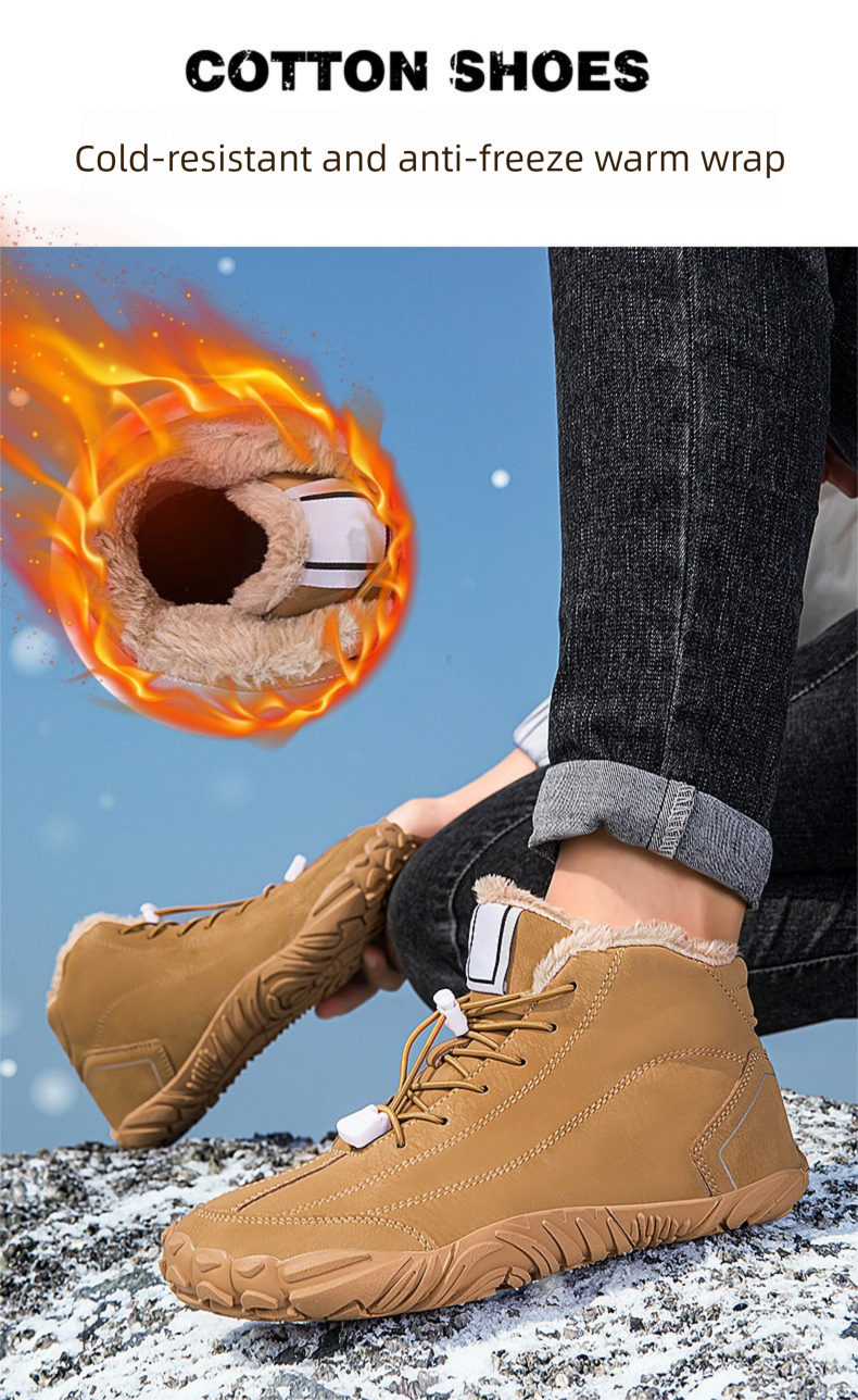 Cross-Border Factory Direct Sale Winter Fleece-Lined Warm Cold-Resistant For Men And Women Mid-Cut Snow Boots Couple_voghion.com