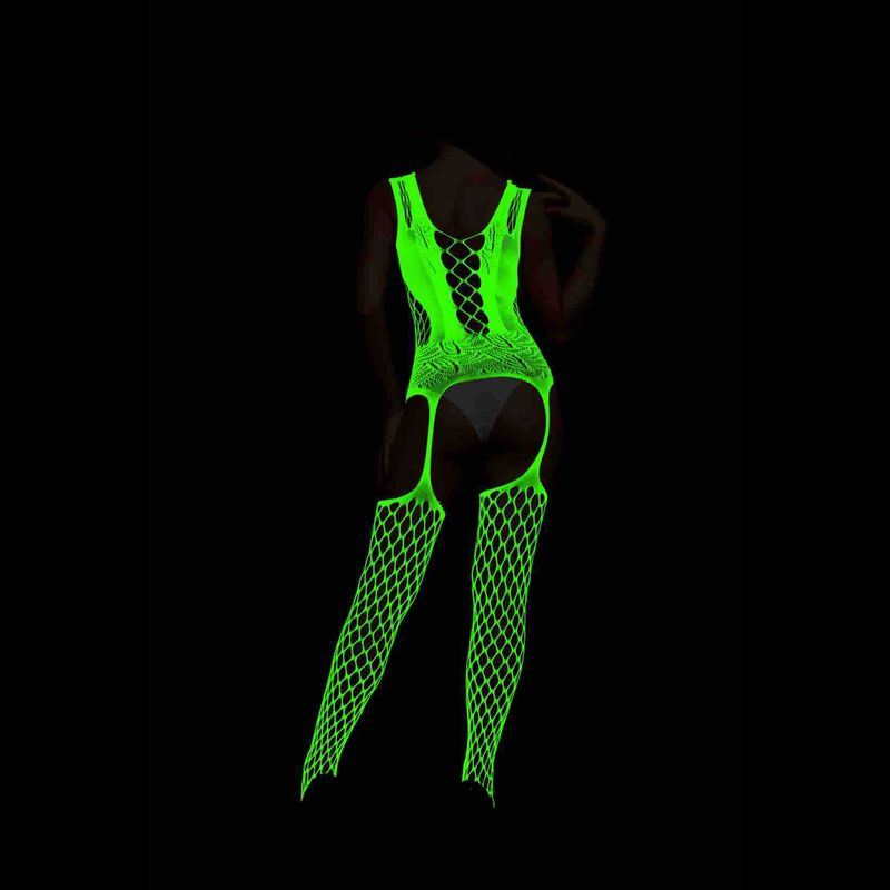 Europäischen Und Amerikanischen Stil Sexy Dessous Nacht Licht Glowing Hohl Mesh Transparent einteiliges Pyjamas Jacquard einteiliges Yg417_voghion.com