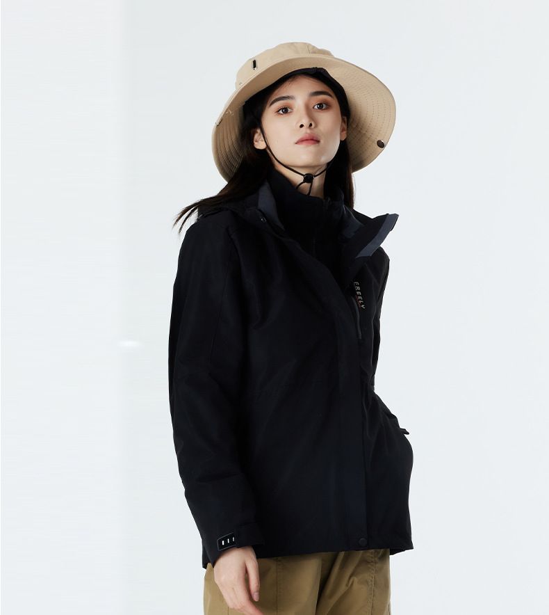 Giacca impermeabile 3 in 1 per coppie: fodera in pile staccabile, cappotto invernale antivento per uomo e donna (7 taglie, 7 colori)_voghion.com