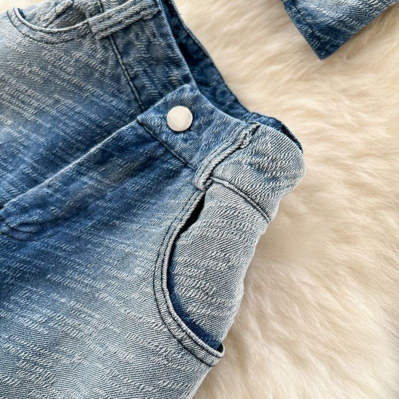 Damenbekleidung, Freizeitanzug für Damen im Sommer, hochwertige, ärmellose Weste mit Farbverlauf, gerade Jeanshose mit hoher Taille und weitem Bein_voghion.com