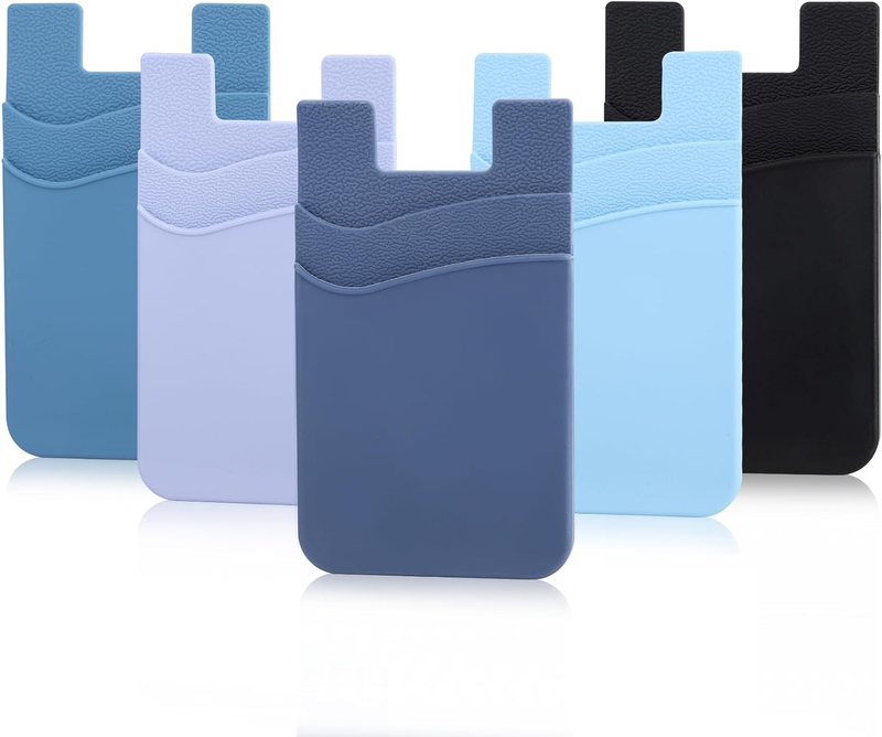 Nalepka za mobilno denarnico Zemexy, 5-delni ovitek za telefon na hrbtni strani, silikonski samolepilni etui za kreditne kartice, primeren za dvojno uporabo_voghion.com