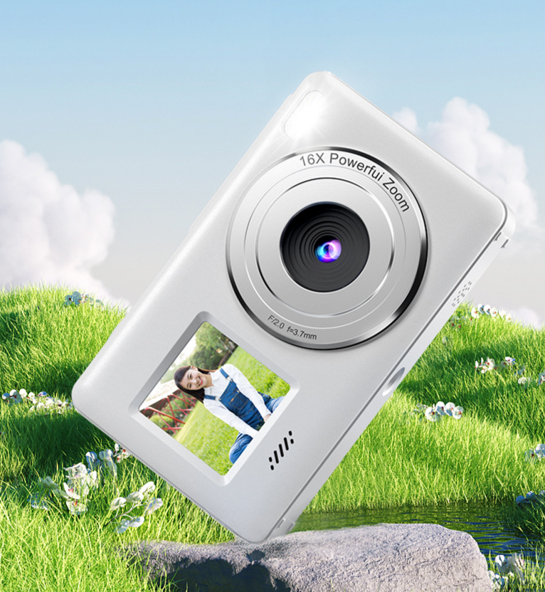 HD 4K Color Dual Screen Digital CCD Campus Student Party Selfie Pocket Anti-Shake Camera_voghion.com