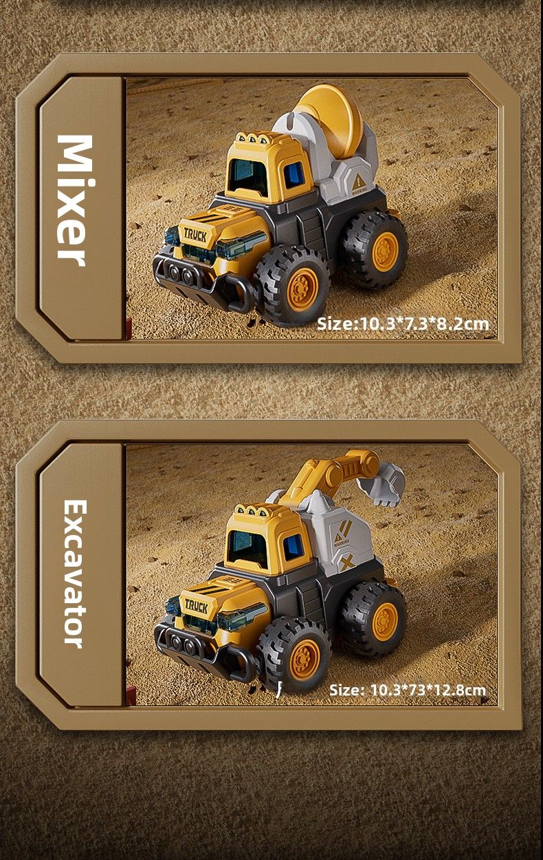 Children's Push Excavator For Boys And Girls Aged 0-1, 3, Baby, 2, Inertia Pull-back Toy Car_voghion.com