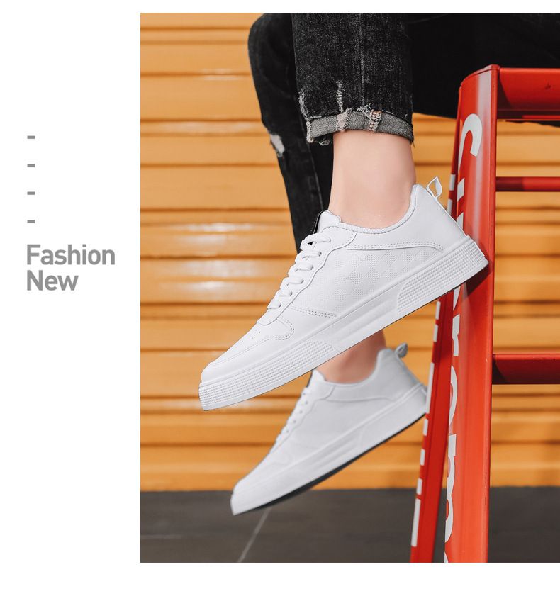 Zapatillas informales transpirables de piel sintética para hombre: zapatos de caña baja con punta redonda para verano, ligeros y cómodos para el día a día._voghion.com