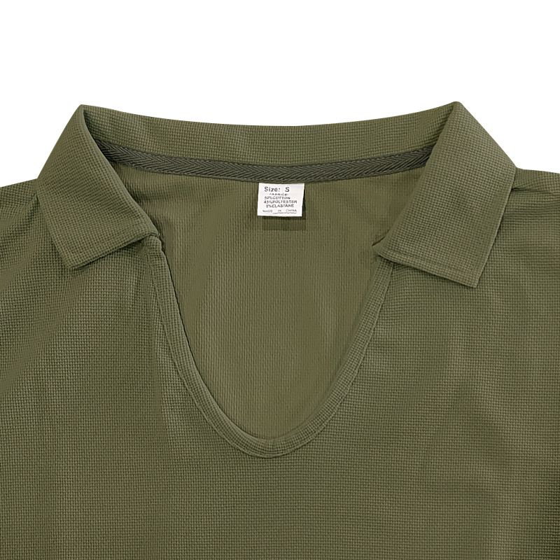 American Summer New Product Herren Schlichtes Casual V-Ausschnitt Design Lockeres Trendy Poloshirt Kurzarm Herren_voghion.com