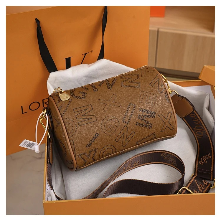 Neuer heißer Modetrend: Vielseitige, weiche Kissentasche mit Zylinderdruck für Damen mit einer Schultertasche und einer Umhängetasche_voghion.com