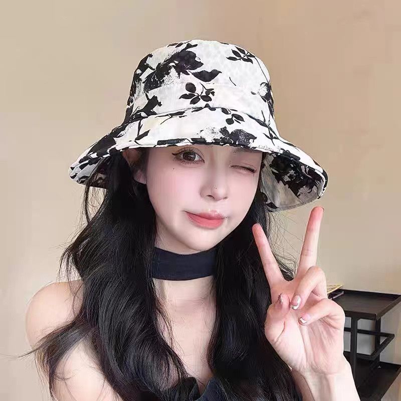 Summer New Foldable Sunshade Sunscreen Sun Hat UV Protection Printed Bucket Hat_voghion.com