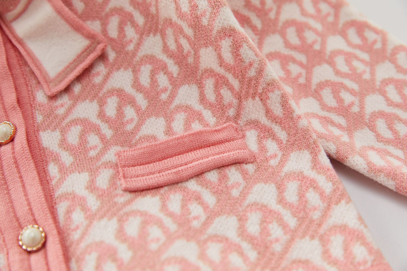 Girls' Sweater 2022 Autumn/Winter Small Fragrant Wind Children's Knitted Cardigan+Half Skirt Two Piece Set_voghion.com