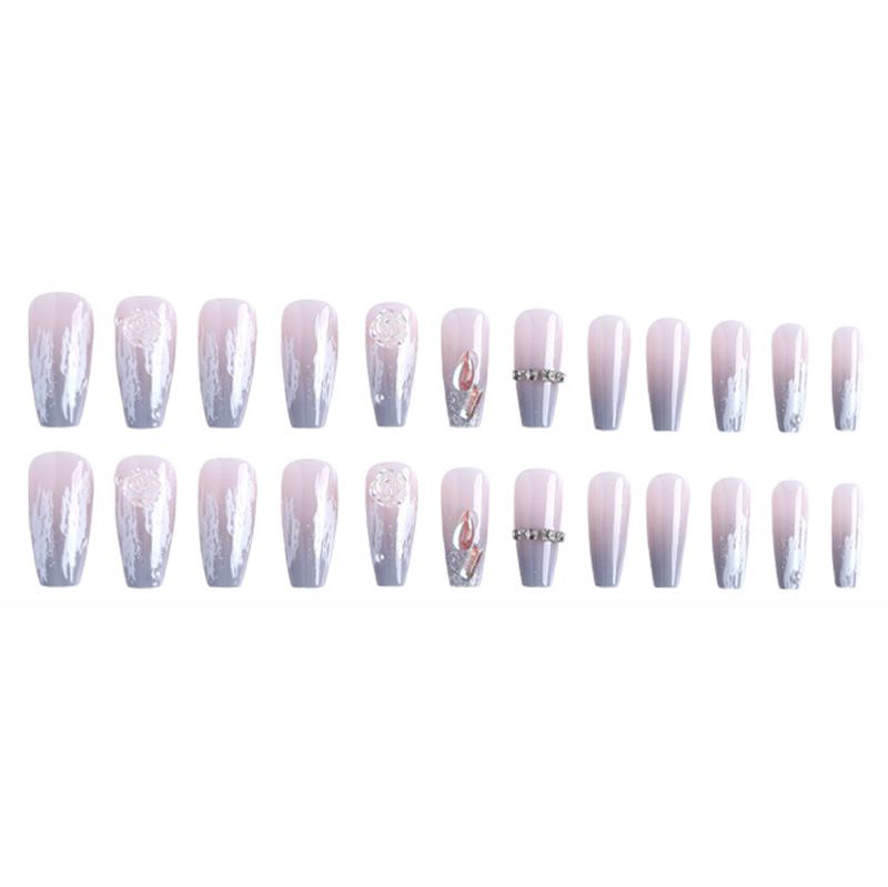 Handgemachte mittellange bis lange, eisdurchdringende Kamelienkettenpflaster, abnehmbare Nagelprodukte_voghion.com