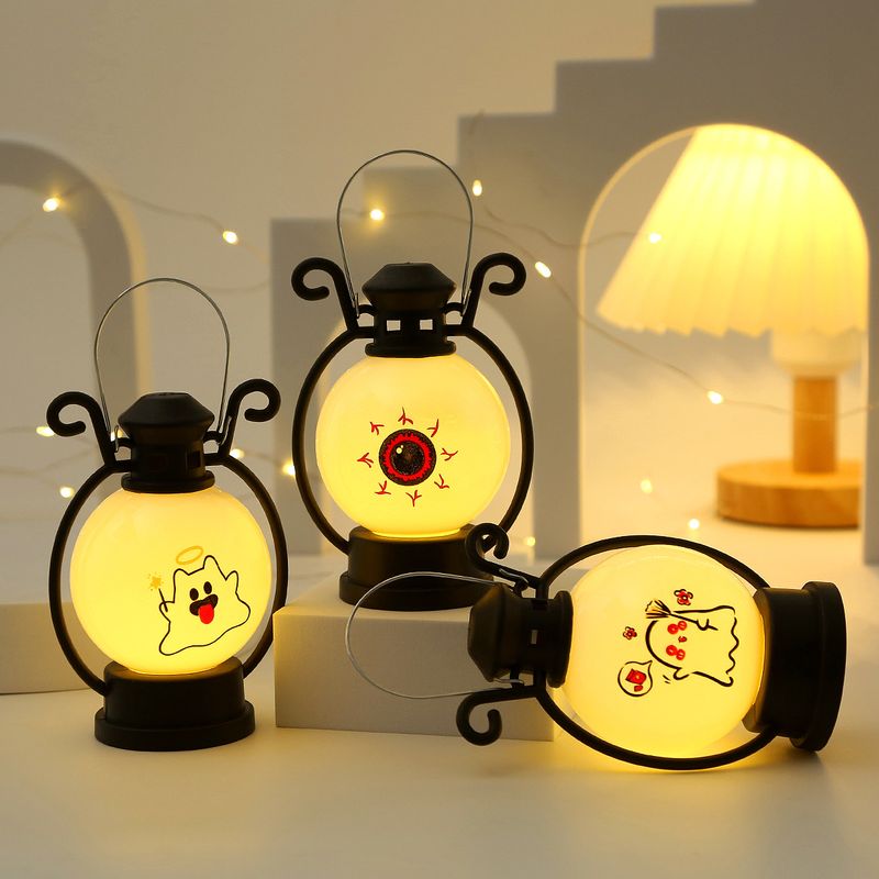 Linterna LED de calabaza para Halloween: decoración fantasmal portátil con luz de vela sin llama para fiestas y decoración del hogar._voghion.com