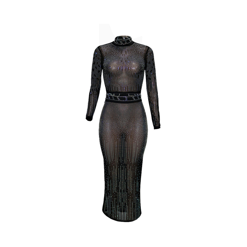Women's Clothing Ball Gown Evening Dress Elegant Sexy Hot Diamond Skirt Suit_voghion.com