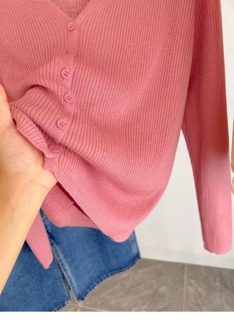 ragazza 6 lana latte blu corto lavorato a maglia per donna primavera e autunno cardigan a maniche lunghe piccolo profumo stile strato interno base_voghion.com