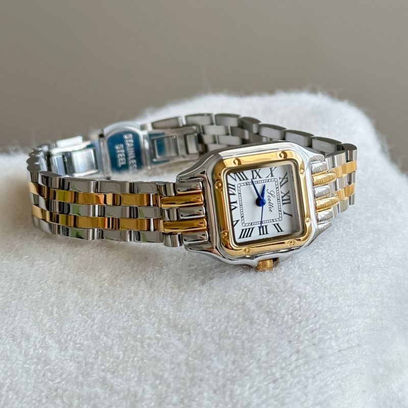 Gaudí 2025 New Small Square Straight Roman Steel Band Women's Watch_voghion.com