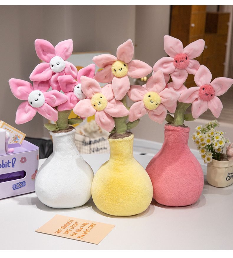 Gefüllte Plüschtiere Puppe Tulpe Narzisse Topf Daisy Bouquet Dekoration Schlafzimmer Mädchen Geschenk Charge_voghion.com