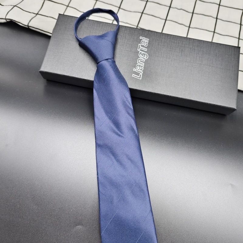 Cravatta da lavoro blu navy senza nodo con cerniera per uomo, 8 cm, da donna, per matrimoni formali, esibizioni corali_voghion.com