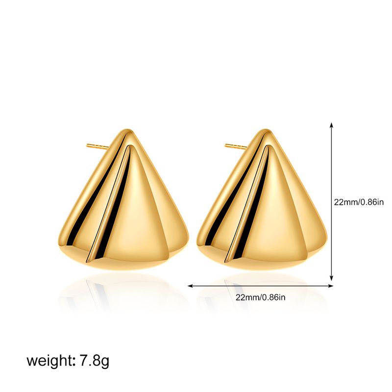 Orecchini unisex retrò con temperamento, orecchini a triangolo cavo placcati lucidi, orecchini in stile tranquillo e lussuoso_voghion.com