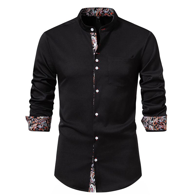 2025d Plus Size Spring Autumn New Men's Stand Collar Henley Paisley Color Block Long Sleeve Shirt A348_voghion.com
