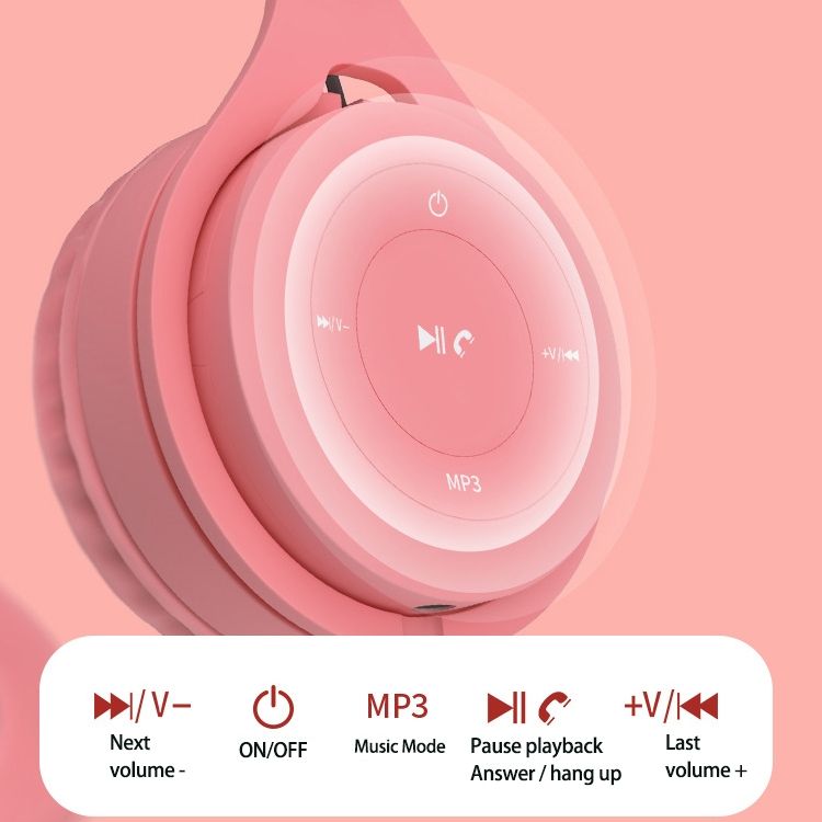 Y08 Hifi Sound Quality Macaron Bluetooth Headset, Supports Calling & TF Card & 3.5mm AUX (Black)_voghion.com
