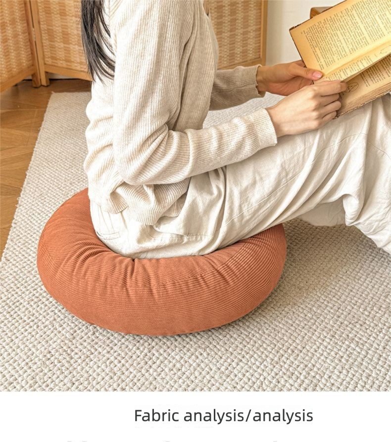 Cuscino futon in lino Kangju, spesso, per uso domestico, rotondo, in stile giapponese, per finestra a bovindo, tatami, pigro, rimovibile e lavabile._voghion.com