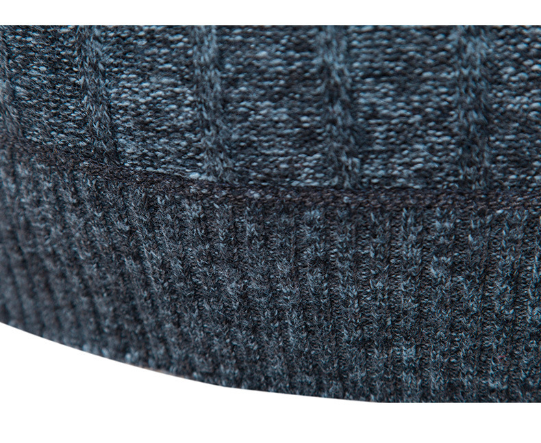Herbst/Winter Herren-Pullover mit Stehkragen, Business-Streifen und Fleece-Pullover für Herren_voghion.com