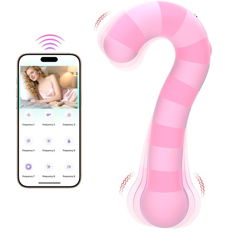 Eros Lab Question Mark Vibrator Multi-Point Stimulation Dual-Head Masturbation Stick APP Control Silicone Rechargeable Massager_voghion.com