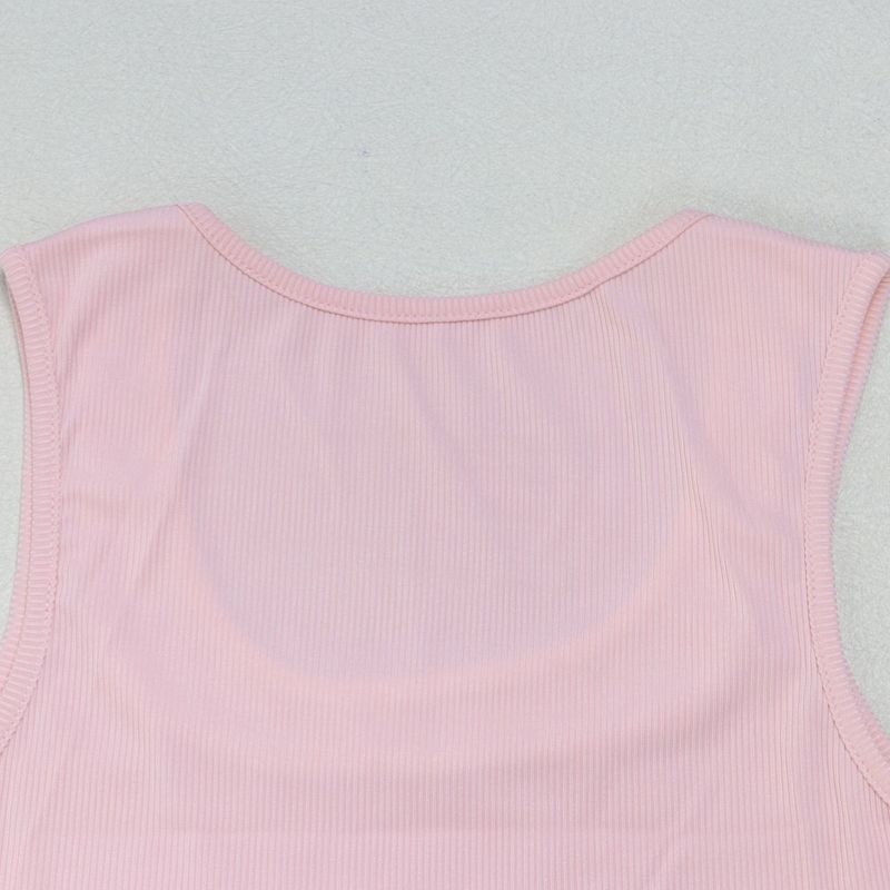 Women's Clothing Casual Elastic Stitching Contrast Color Ribbed Sleeveless Vest Trousers Two Pieces_voghion.com