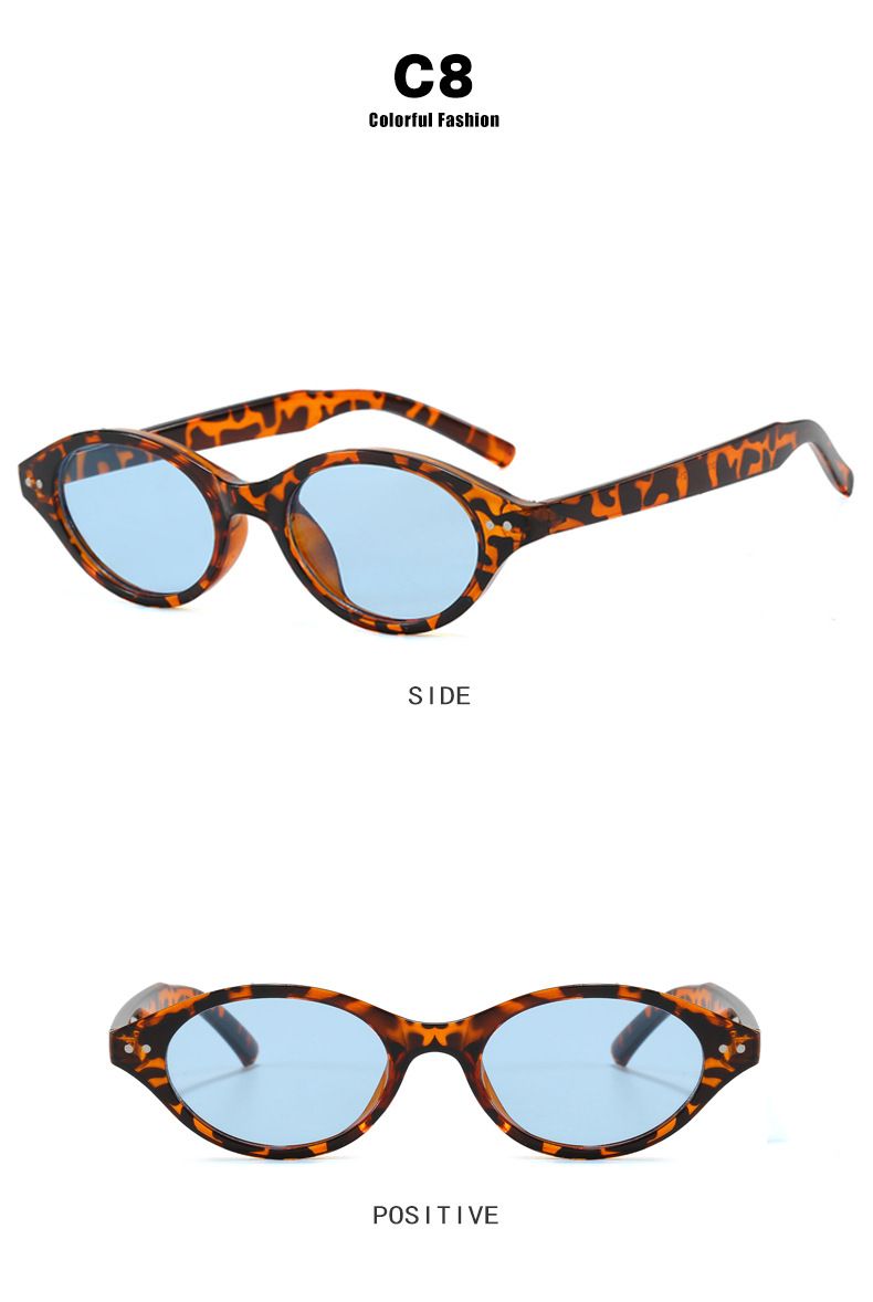 Retro Small Oval Sunglasses Women Brand Design Rivet Leopard Tortoise Shell Sun Glasses Outdoor Shades Female UV Oculos De Sol_voghion.com