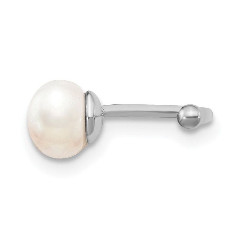 Sterling Silver Rhodium-plated FWC Pearl Pair Of Cuff Earrings_voghion.com