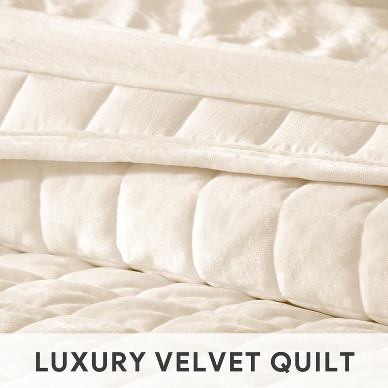 RECYCO Luxury Velvet Quilt Set Full Queen Size, Lightweight Velvet Comforter Set, Oversized Bedspread Coverlet Quilted B_voghion.com