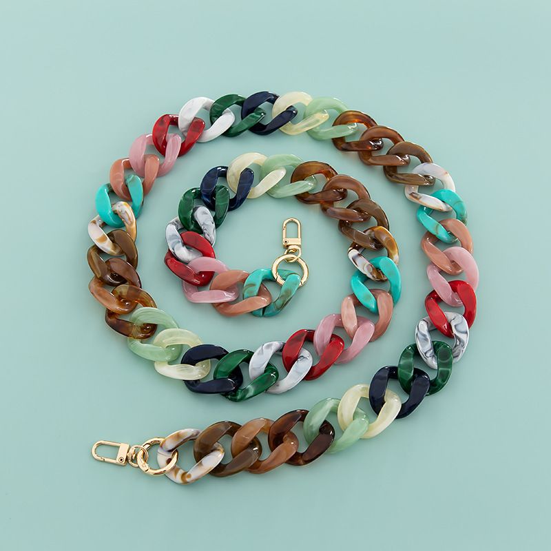 Großer, 4 cm x 3,3 cm, trendiger, rutschfester DIY-Kettenriemen aus exquisitem Harzacryl, breiter Schultergurt für Taschen_voghion.com