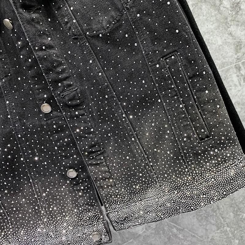 Stilvolle Jeansweste mit Strasssteinen für Herren – ärmellose High-Street-Fashion-Jacke für lässige Outfits (Schwarz, mehrere Größen)_voghion.com