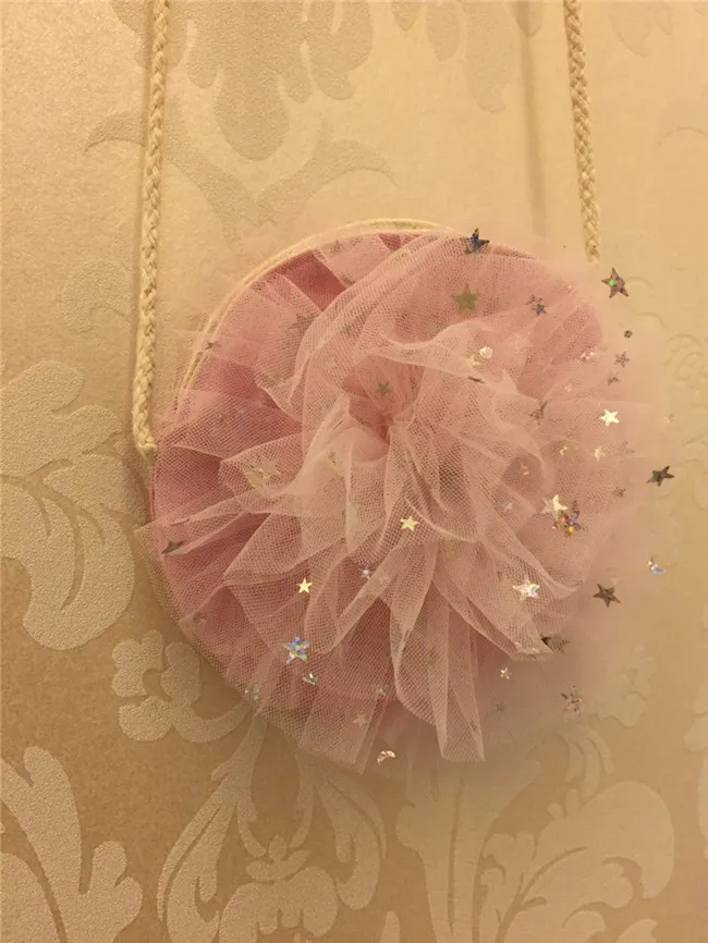 Principessa delle ragazze dei fiori Nuovo 2017 Borsa a tracolla per bambini in pizzo con stelle con paillettes Dolce Borse a tracolla rotonde per bambini Cambiamento dei bambini_voghion.com