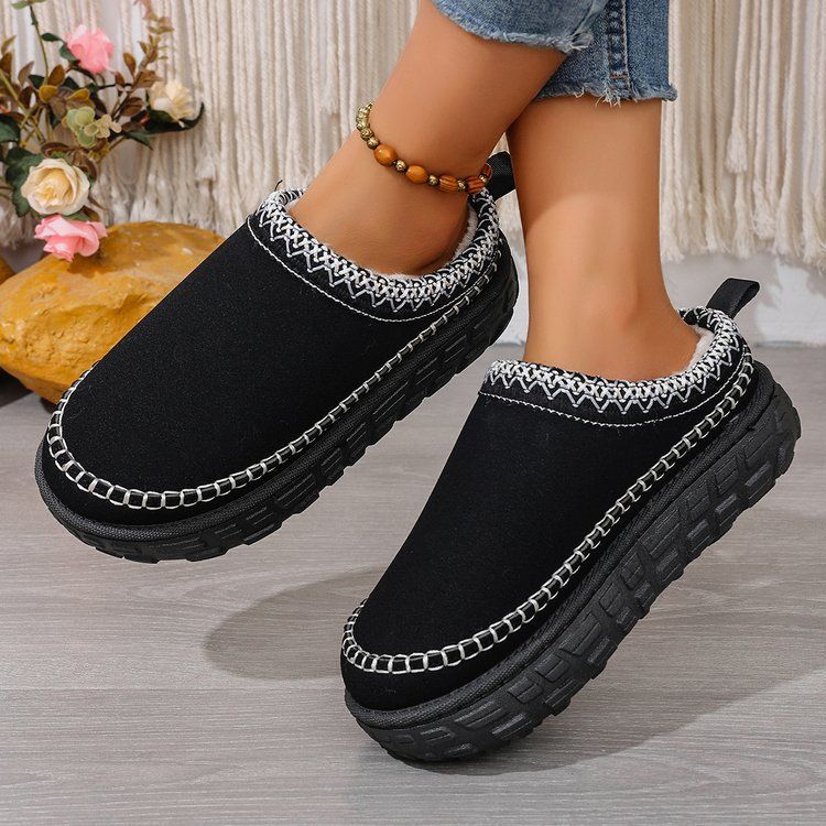 Women's Shoes Large Size Thick Soled Slippers For Women Autumn And Winter New Style Plush And Thickened Warm Slip On Cotton Slippers For Women_voghion.com