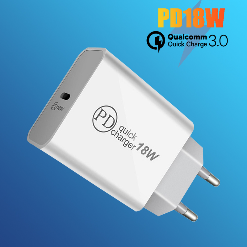QC PD 3.0 FCP carregador USB duplo 18 W de carregamento rápido UE EUA plug para iPhone X 8 plus para Redmi Note 7 adaptador de telefone_voghion.com