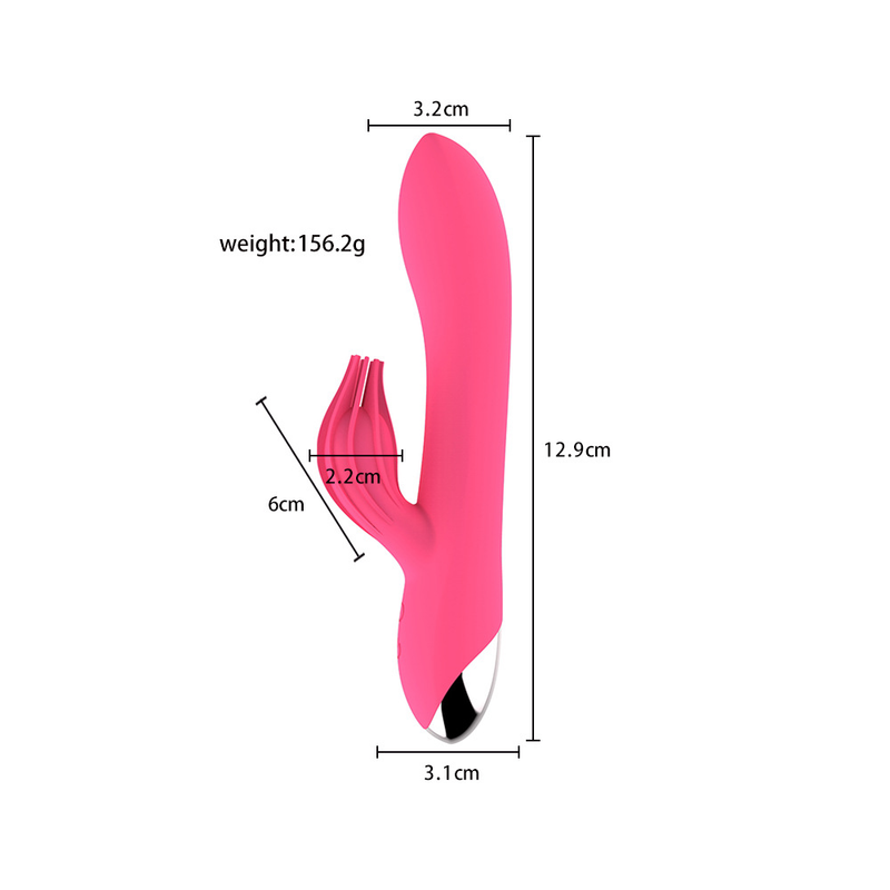 Vibrator G-Punkt Rabbit für Frauen Dual Vibration Silikon Dildo Weibliche Klitoris Massager Wasserdicht_voghion.com