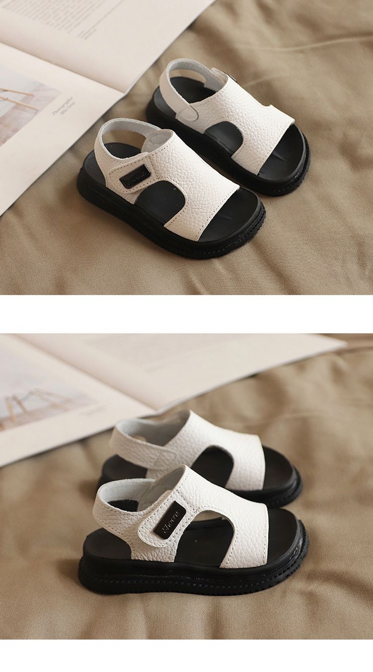 Mother&Kids Kindersandalen für Herren Sommer weiche Sohle rutschfeste Sport Leder Strandsandalen 3 Baby Kleinkind Mädchen_voghion.com