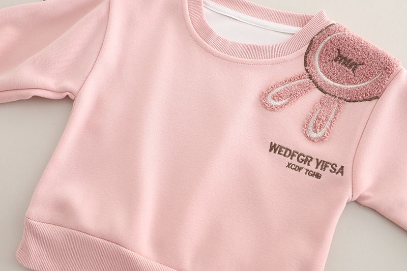 Children's Clothing 2025 Spring Autumn New Collection 0-4 Year Old Middle and Small Girls' Towels Embroidered Rabbit_voghion.com