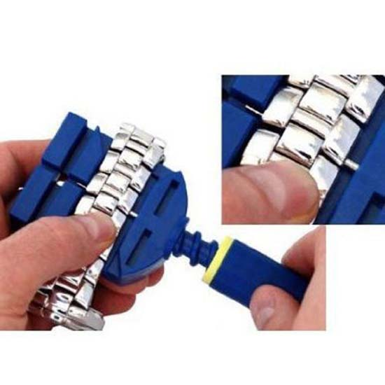 Qianbihe Nützliches Uhrenarmband-Armband-Glied-Einstell-Entferner-Reparatur-Werkzeug-Set mit 5 zusätzlichen Stiften_voghion.com