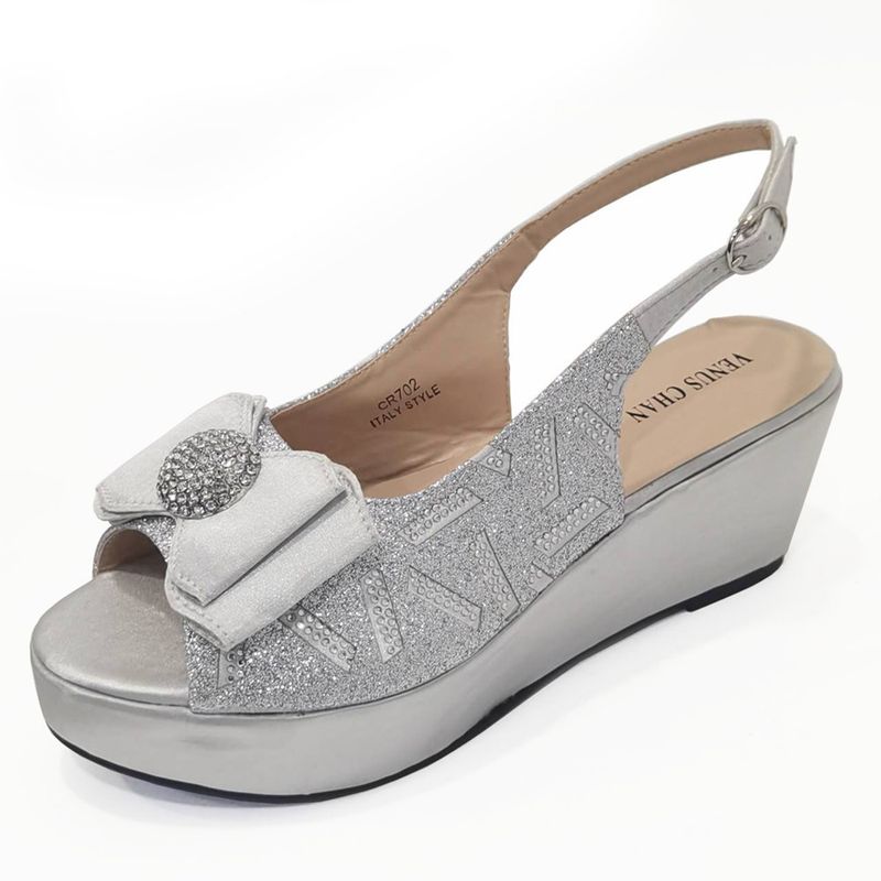 Damenschuhe Große Damenschuhe Schuhe für Geburtstagsfeiern Kleiner Keilabsatz Schuhe mit dicker Sohle und gleichem Design Clutch Bag Diamond Flower_voghion.com