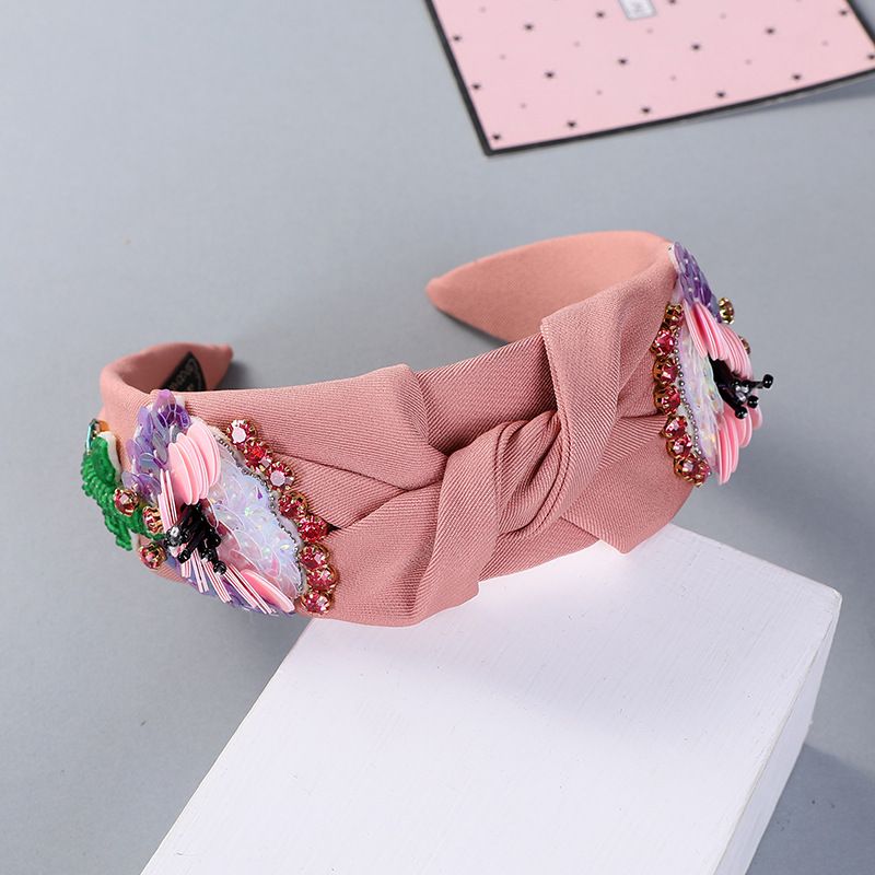 Franséischen Stoff Schleife Broderie Diamant Kappband Villsäitegt Séiss Danzparty Runway Kappschmuck_voghion.com