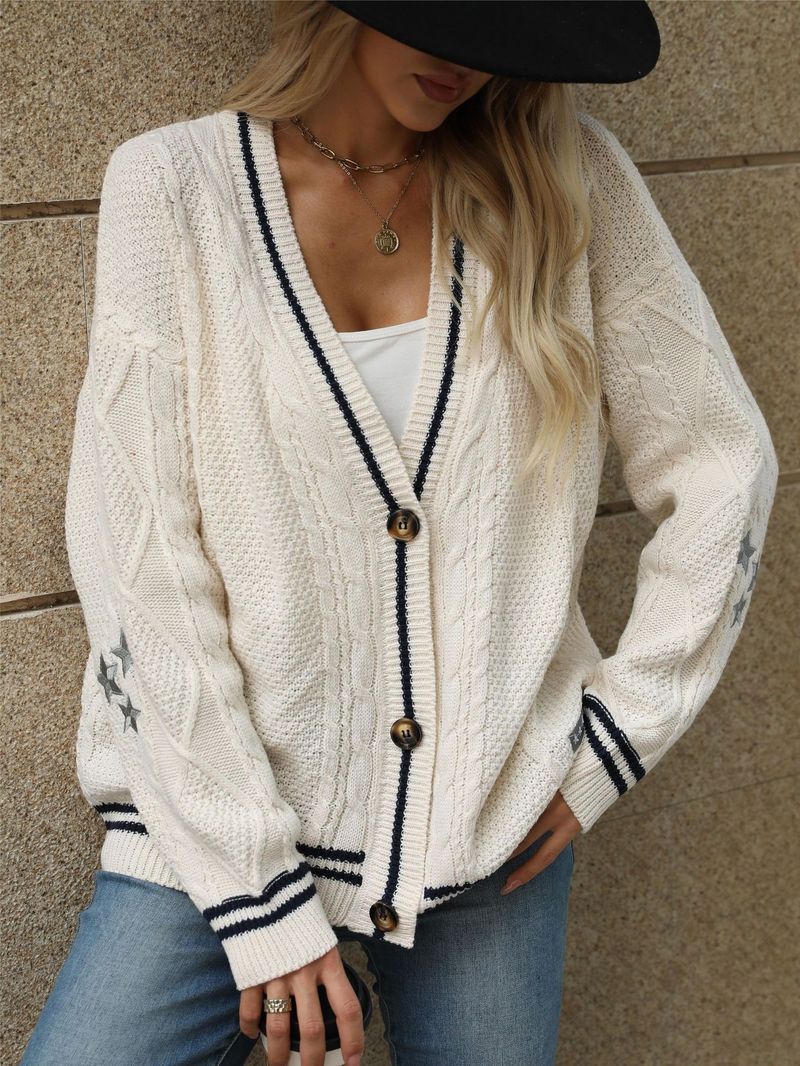 K Pure Color Long-sleeved Cardigan For Women,Temperament Commuting, European And American Bat Wing Knitting, Light Gray Single-row Button Sweater Coat_voghion.com