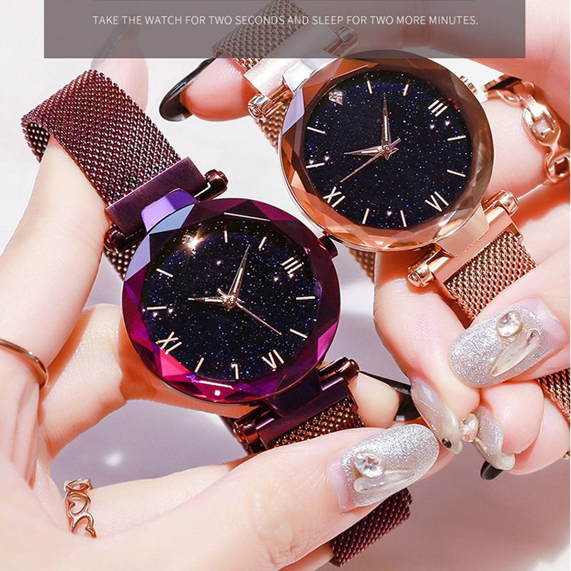 Women's Starry Sky Quartz Watch With Lazy Magnetic Strap_voghion.com