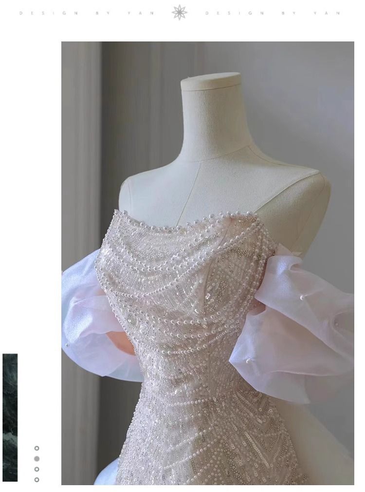 Elegant Off-Shoulder Evening Gown With Lace Detailing – Perfect For Weddings, Banquets & Special Occasions_voghion.com