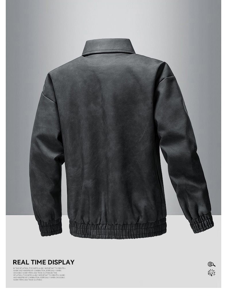 Herren Lederjacke Motorrad Rennanzug Stehkragen Herrenjacke_voghion.com